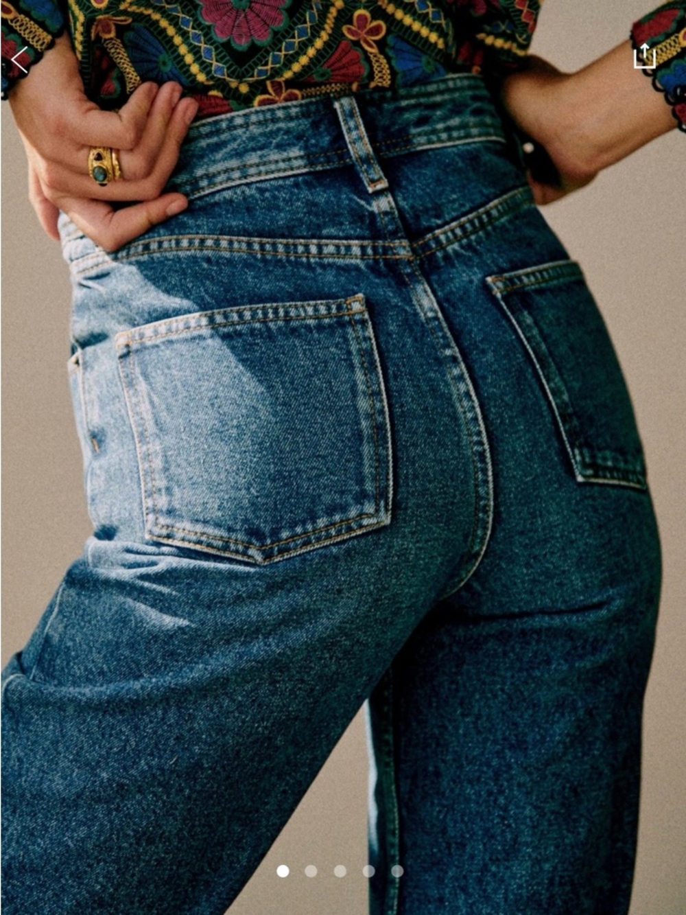 Sézane High-Rise ENZO Dark Blue Wide-Leg Jeans